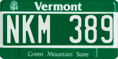 VT license plate NKM389