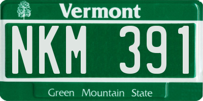 VT license plate NKM391