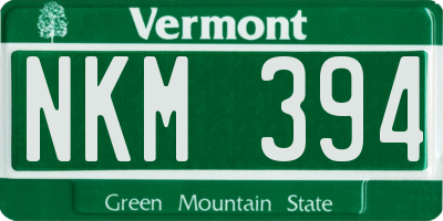 VT license plate NKM394