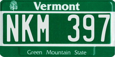 VT license plate NKM397