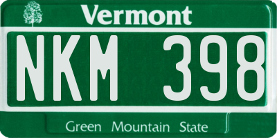 VT license plate NKM398