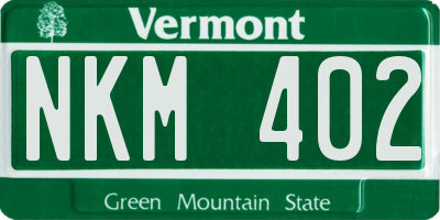 VT license plate NKM402