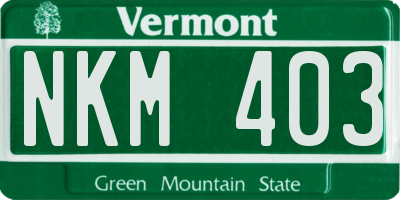 VT license plate NKM403