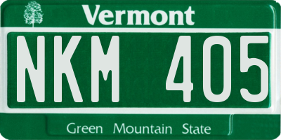 VT license plate NKM405