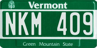 VT license plate NKM409