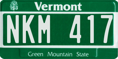 VT license plate NKM417