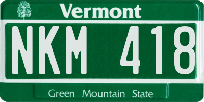 VT license plate NKM418