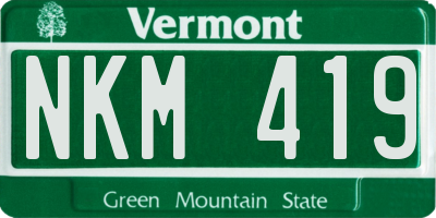 VT license plate NKM419