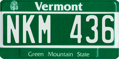 VT license plate NKM436
