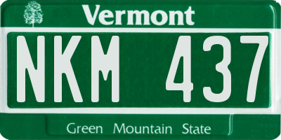 VT license plate NKM437