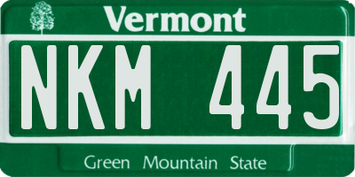 VT license plate NKM445