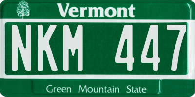 VT license plate NKM447