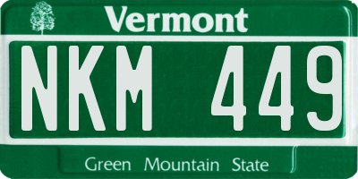 VT license plate NKM449