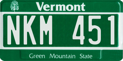 VT license plate NKM451