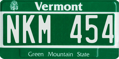 VT license plate NKM454