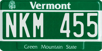 VT license plate NKM455
