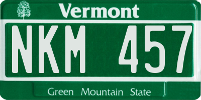 VT license plate NKM457