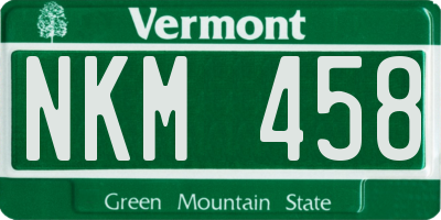 VT license plate NKM458