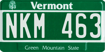 VT license plate NKM463