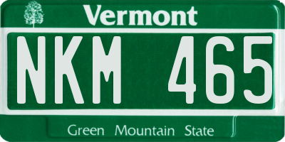 VT license plate NKM465