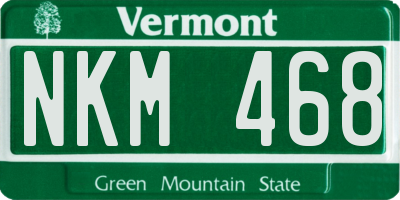 VT license plate NKM468