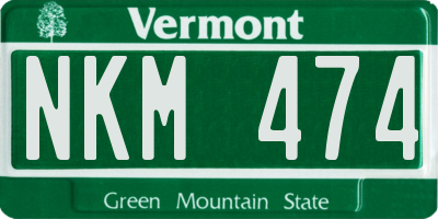 VT license plate NKM474