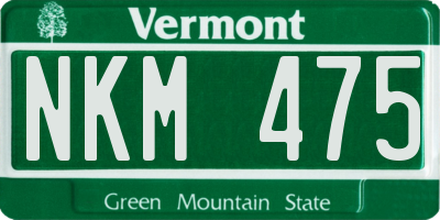 VT license plate NKM475