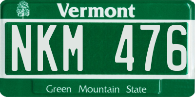 VT license plate NKM476