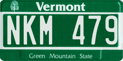 VT license plate NKM479
