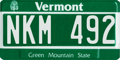 VT license plate NKM492