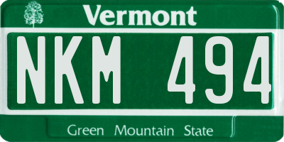 VT license plate NKM494