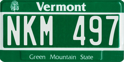VT license plate NKM497