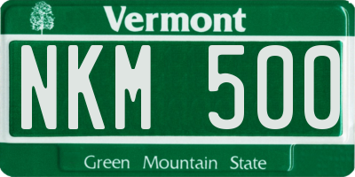 VT license plate NKM500