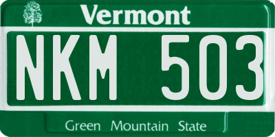 VT license plate NKM503