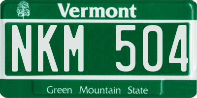VT license plate NKM504