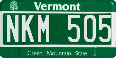 VT license plate NKM505