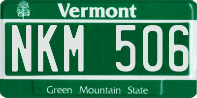 VT license plate NKM506
