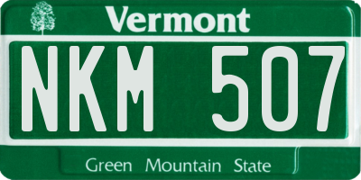VT license plate NKM507
