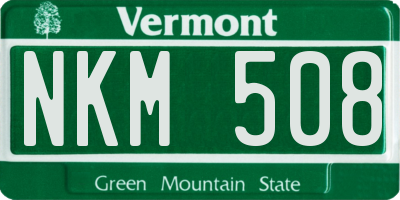 VT license plate NKM508