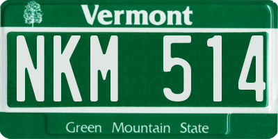 VT license plate NKM514