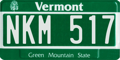 VT license plate NKM517