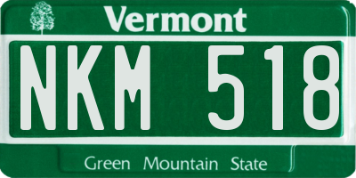 VT license plate NKM518