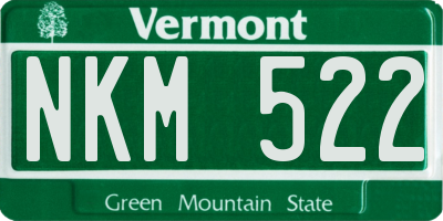 VT license plate NKM522
