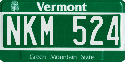 VT license plate NKM524