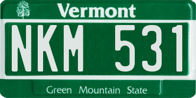 VT license plate NKM531