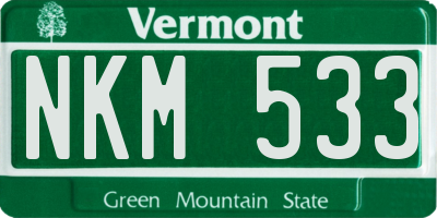 VT license plate NKM533