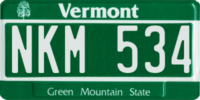 VT license plate NKM534