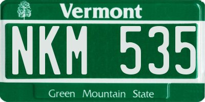 VT license plate NKM535
