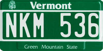 VT license plate NKM536