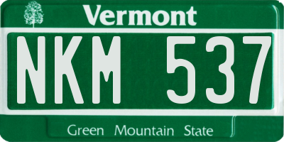 VT license plate NKM537